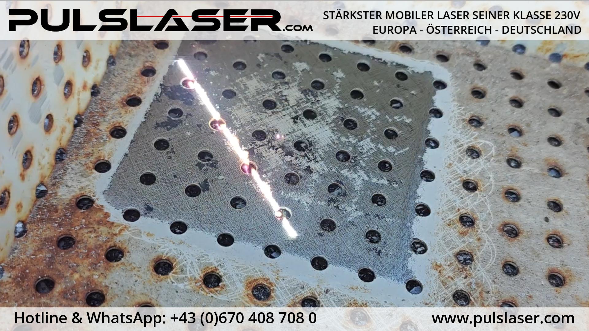 PULSLASER Lack Rost Enternung Laserreinigung