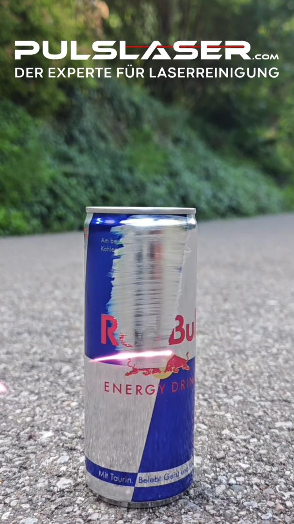 PULSLASER vs RedBull Laserreinigung ... Alu Lack Farbe